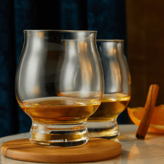 Libbey whiskey tasting glasses with tulip shape for nosing bourbon