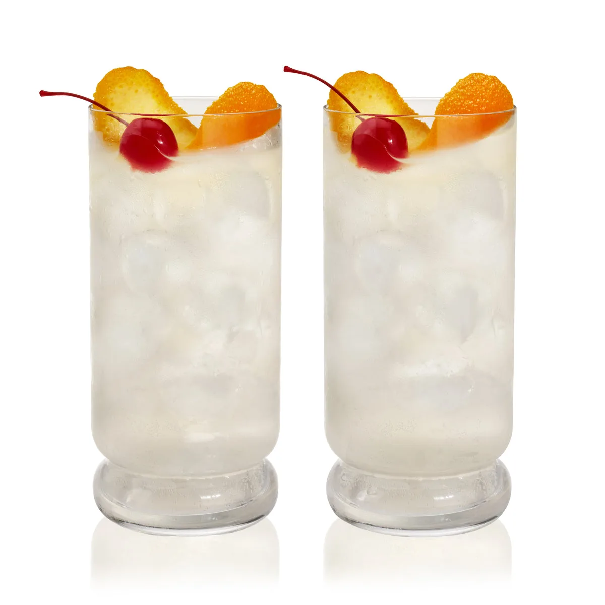 Two Viski Mercury lead-free crystal highball glasses with tall straight walls