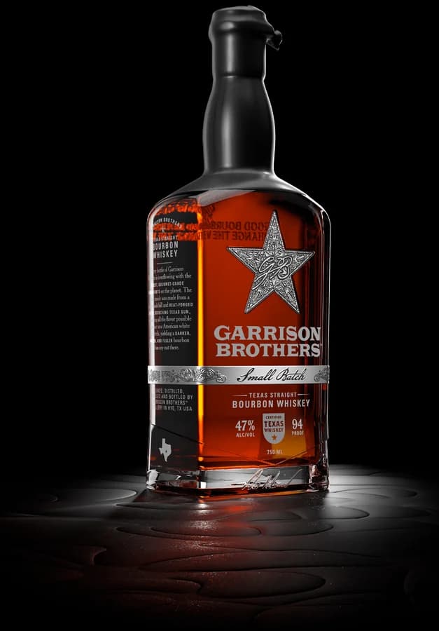Bottle of Garrison Brothers Small Batch Texas straight bourbon whiskey, 94 proof