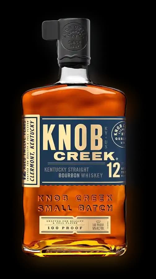 Bottle of Knob Creek 12 Year Kentucky straight bourbon whiskey, 100 proof