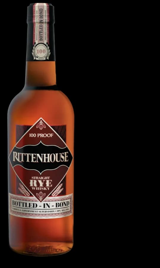 Bottle of Rittenhouse Straight Rye Whisky Bottled-in-Bond, 100 proof