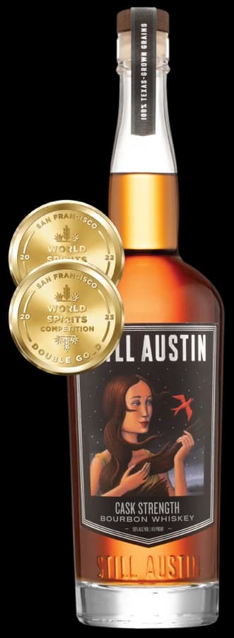 Bottle of Still Austin Cask Strength Texas straight bourbon whiskey