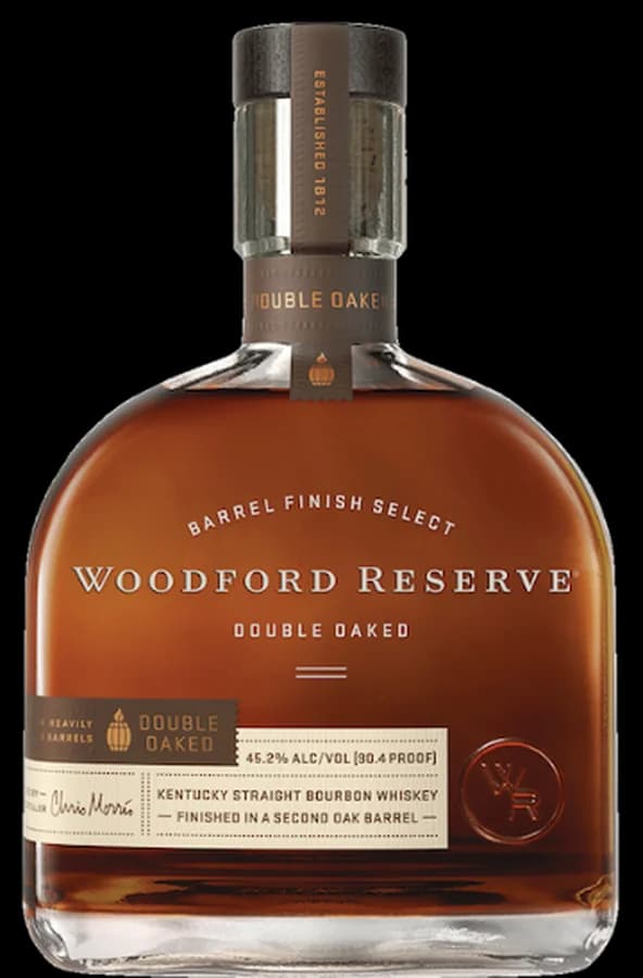 Bottle of Woodford Reserve Double Oaked Kentucky straight bourbon whiskey