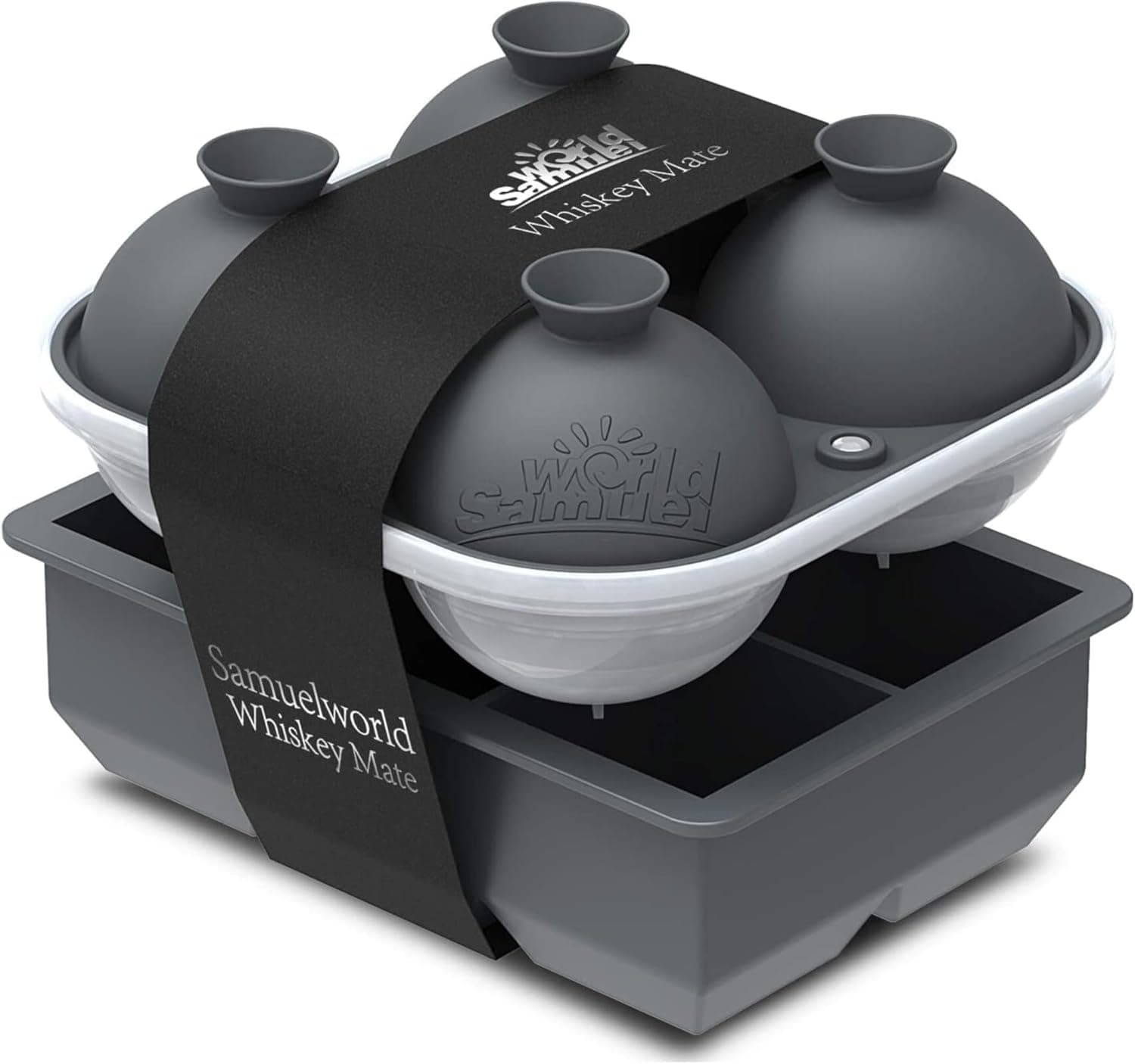 Samuelworld silicone ice sphere and cube mold combo for bourbon